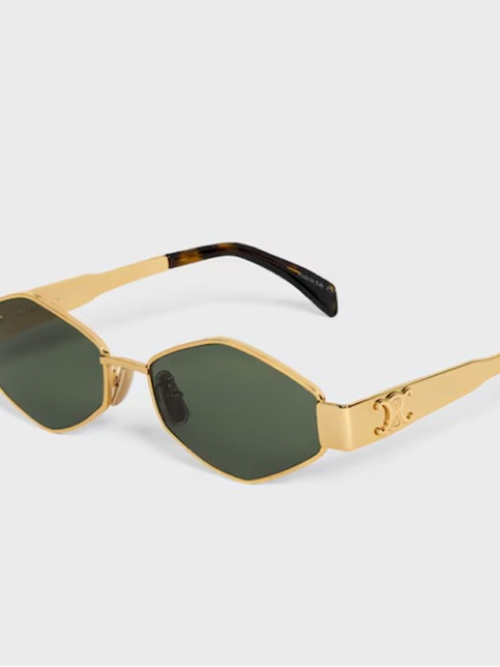 CELINE Triomphe Metal Sunglasses/ Brown Leather Crossbody Phone/Glasses Pouch - Picture 2 of 6